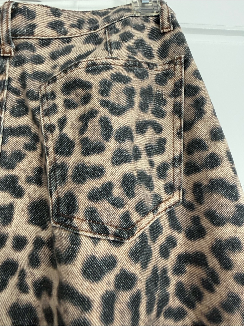 Pilcro Wide Leg Pants in Leopard Print Brown and Black - Picture 5 of 5